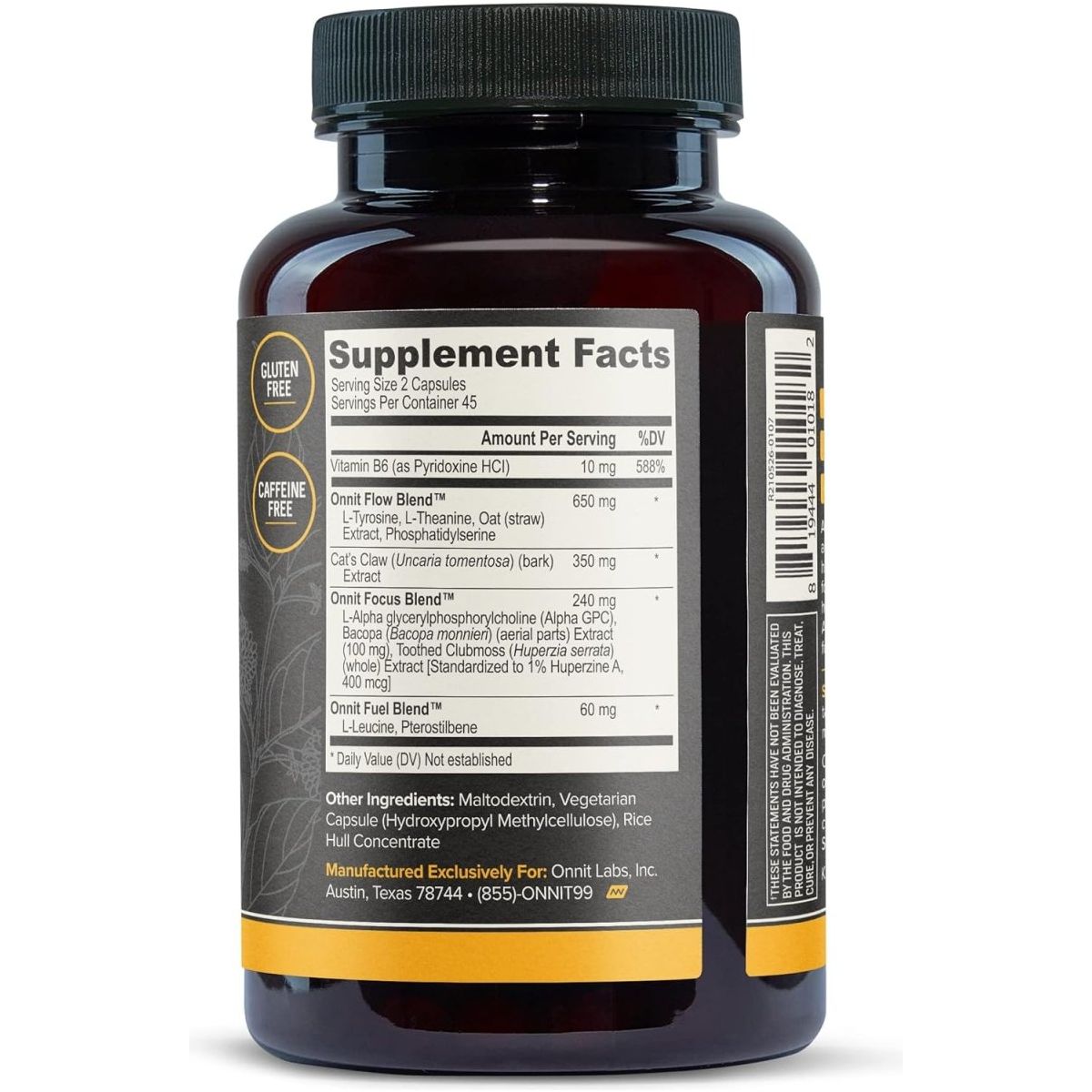 ONNIT Alpha Brain Nootropic Brain Supplement Mental Clarity and Focus & Cognitive Improvement for Men & Women (90 Capsules) - Suppviv