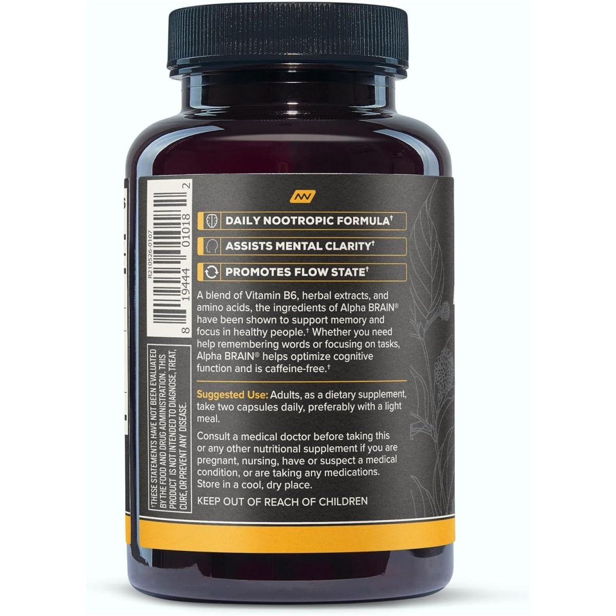 ONNIT Alpha Brain Nootropic Brain Supplement Mental Clarity and Focus & Cognitive Improvement for Men & Women (90 Capsules) - Suppviv