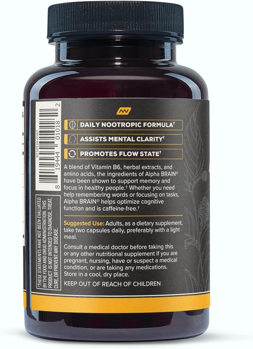 ONNIT Alpha Brain Nootropic Brain Supplement Mental Clarity and Focus & Cognitive Improvement for Men & Women (90 Capsules) - Suppviv