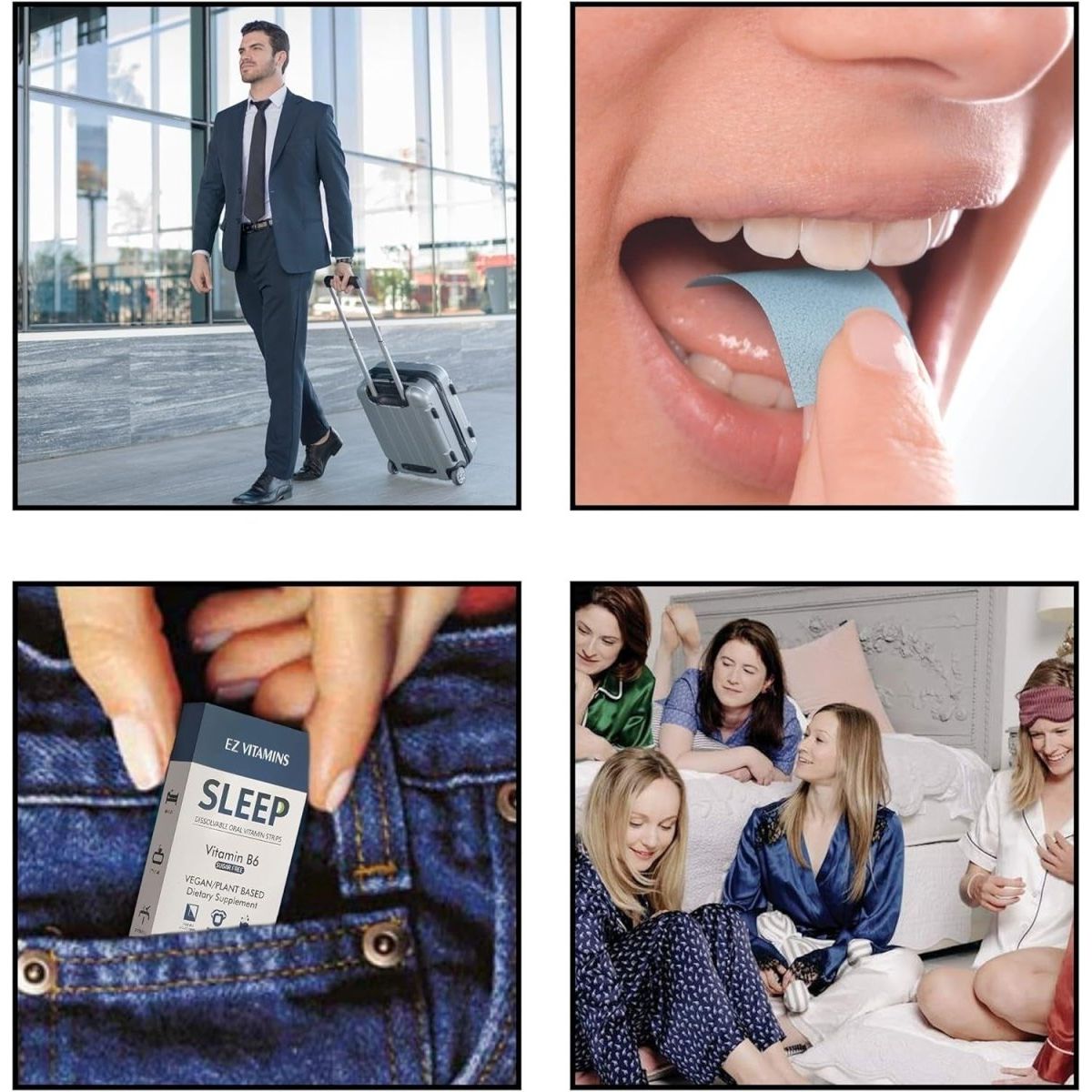 Oral Sleep Strips with 5 Mg Melatonin, L - Theanine, Valerian Root, and Vitamin B6 30Ct - Suppviv