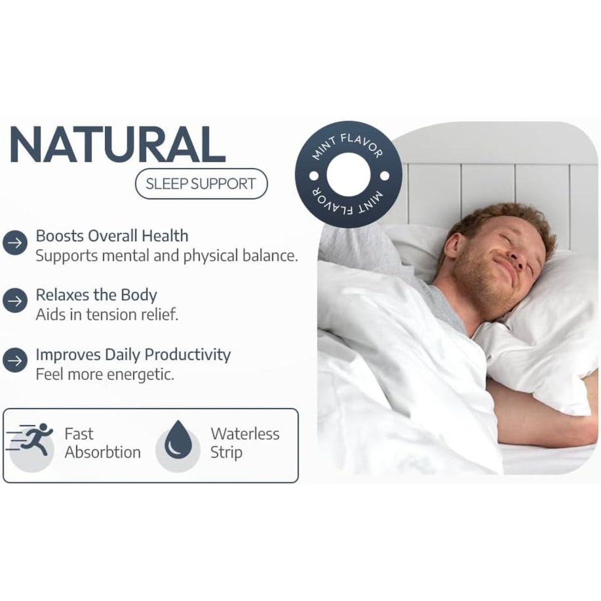 Oral Sleep Strips with 5 Mg Melatonin, L - Theanine, Valerian Root, and Vitamin B6 30Ct - Suppviv