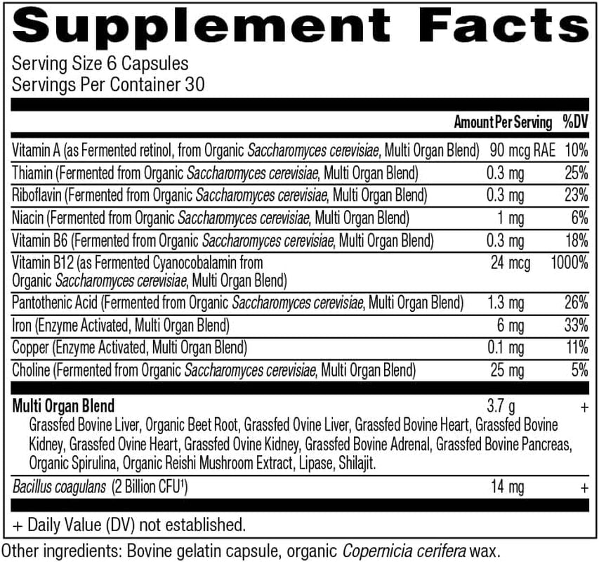 Organ Supplements by Ancient Nutrition, Grass - Fed and Wild Organ Complex Capsules 180 Count - Suppviv