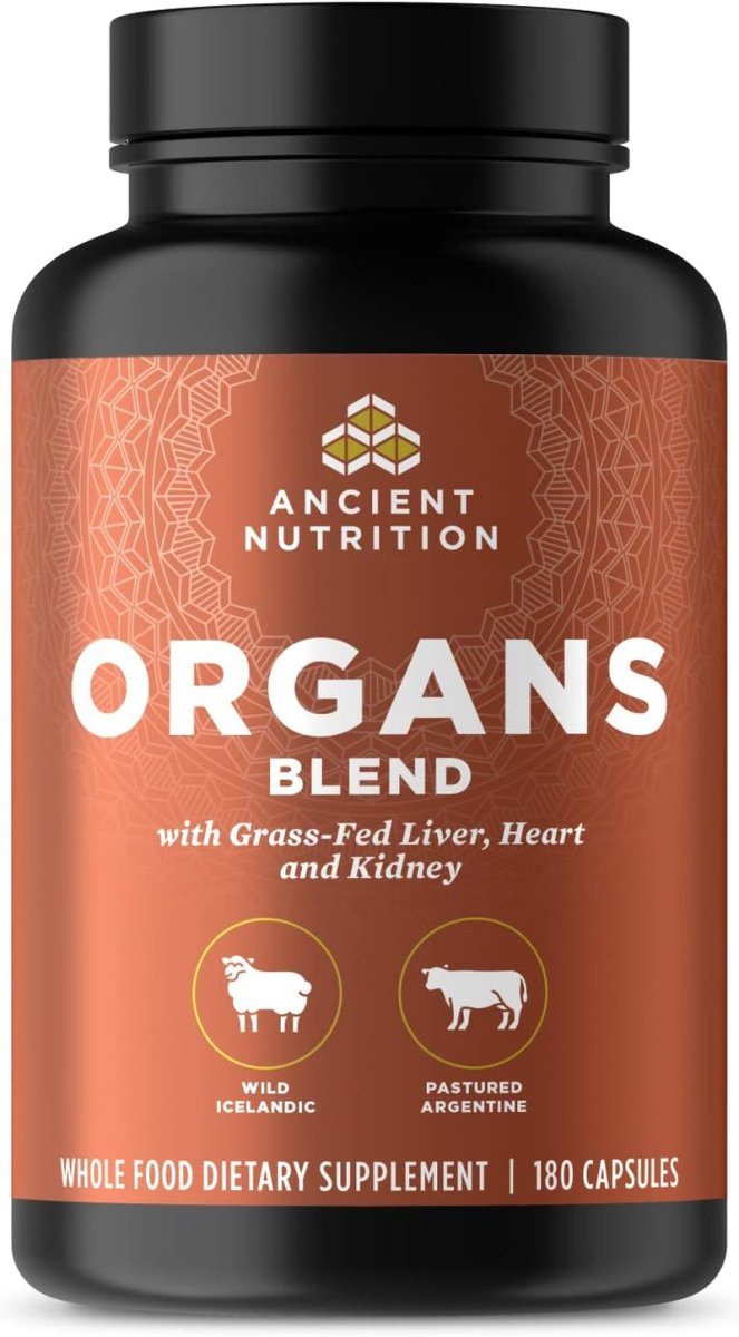 Organ Supplements by Ancient Nutrition, Grass - Fed and Wild Organ Complex Capsules 180 Count - Suppviv