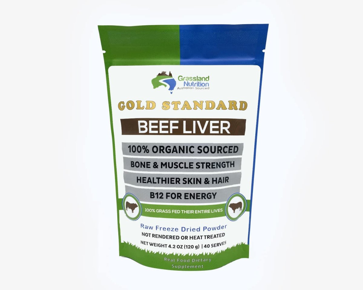 Organic Grass Fed Beef Liver (Freeze Dried) — Natural Iron, Vitamin A, B12 for Energy (120G Powder) - Suppviv