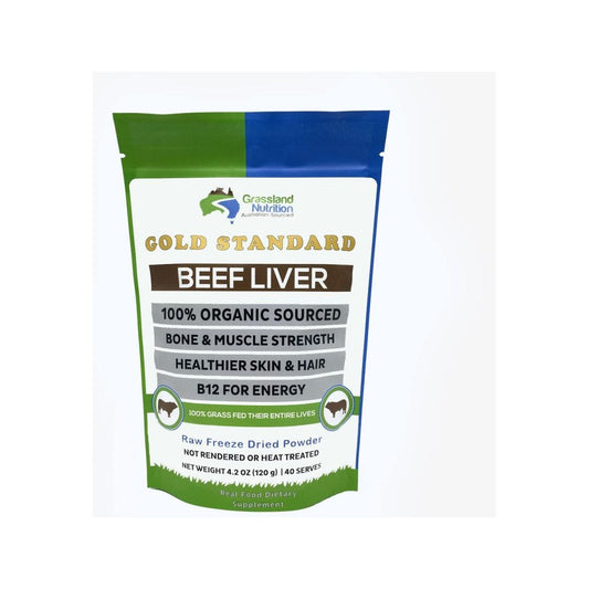 Organic Grass Fed Beef Liver (Freeze Dried) — Natural Iron, Vitamin A, B12 for Energy (120G Powder) - Suppviv