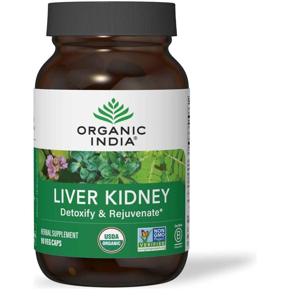 Organic India Liver and Kidney Cleanse Detox Repair - Herbal Supplement - 90 Capsules - Suppviv