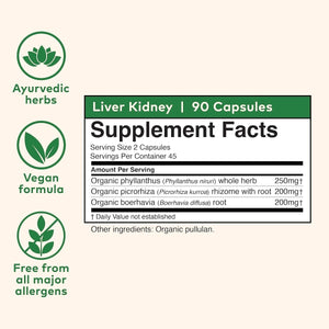 Organic India Liver and Kidney Cleanse Detox Repair - Herbal Supplement - 90 Capsules - Suppviv