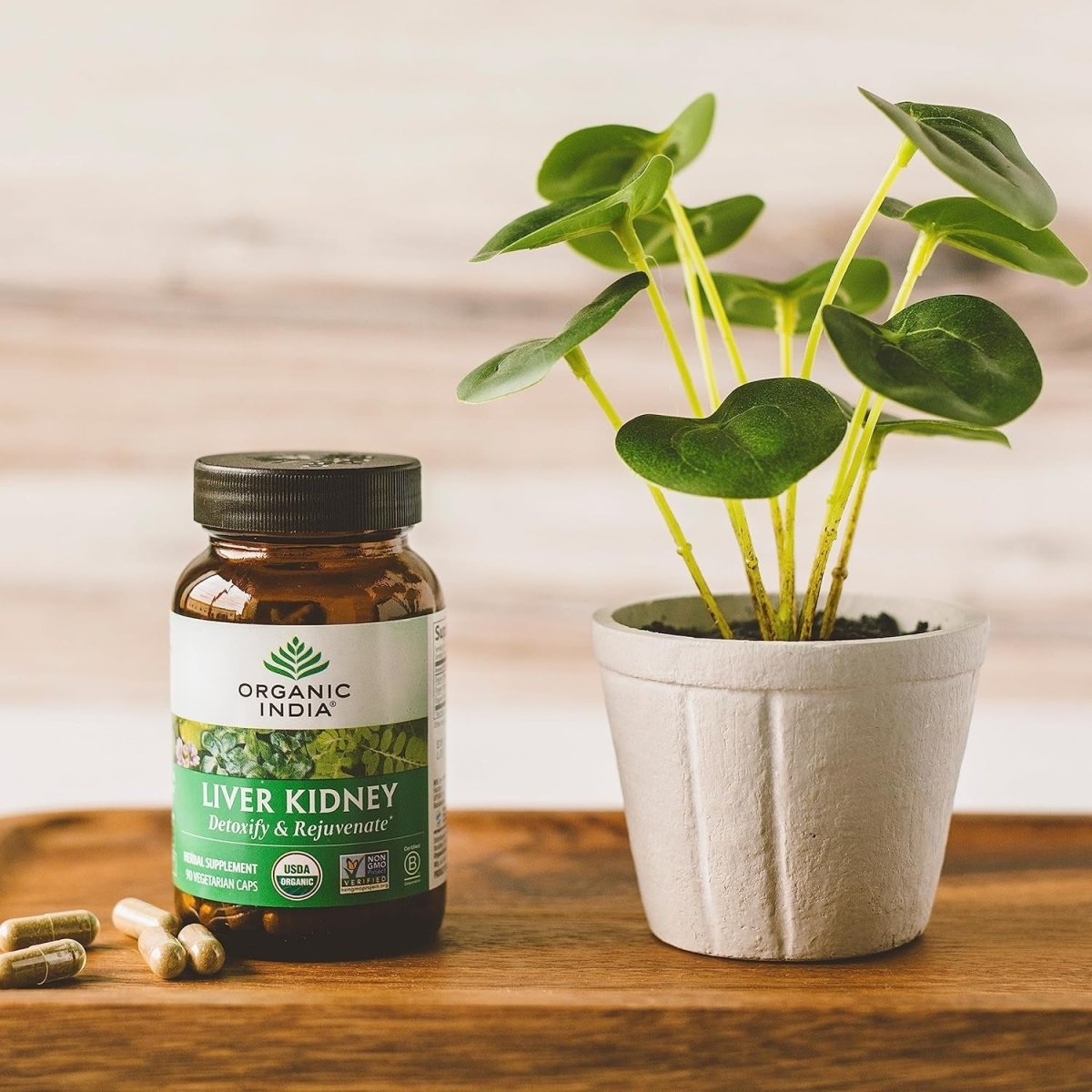 Organic India Liver and Kidney Cleanse Detox Repair - Herbal Supplement - 90 Capsules - Suppviv