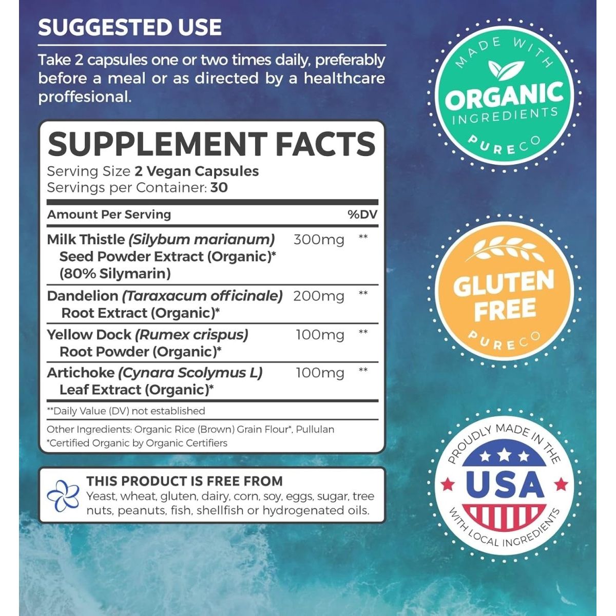 Organic Liver Cleanse Detox & Repair - Liver Health Support Supplement - 60 Capsules - Suppviv