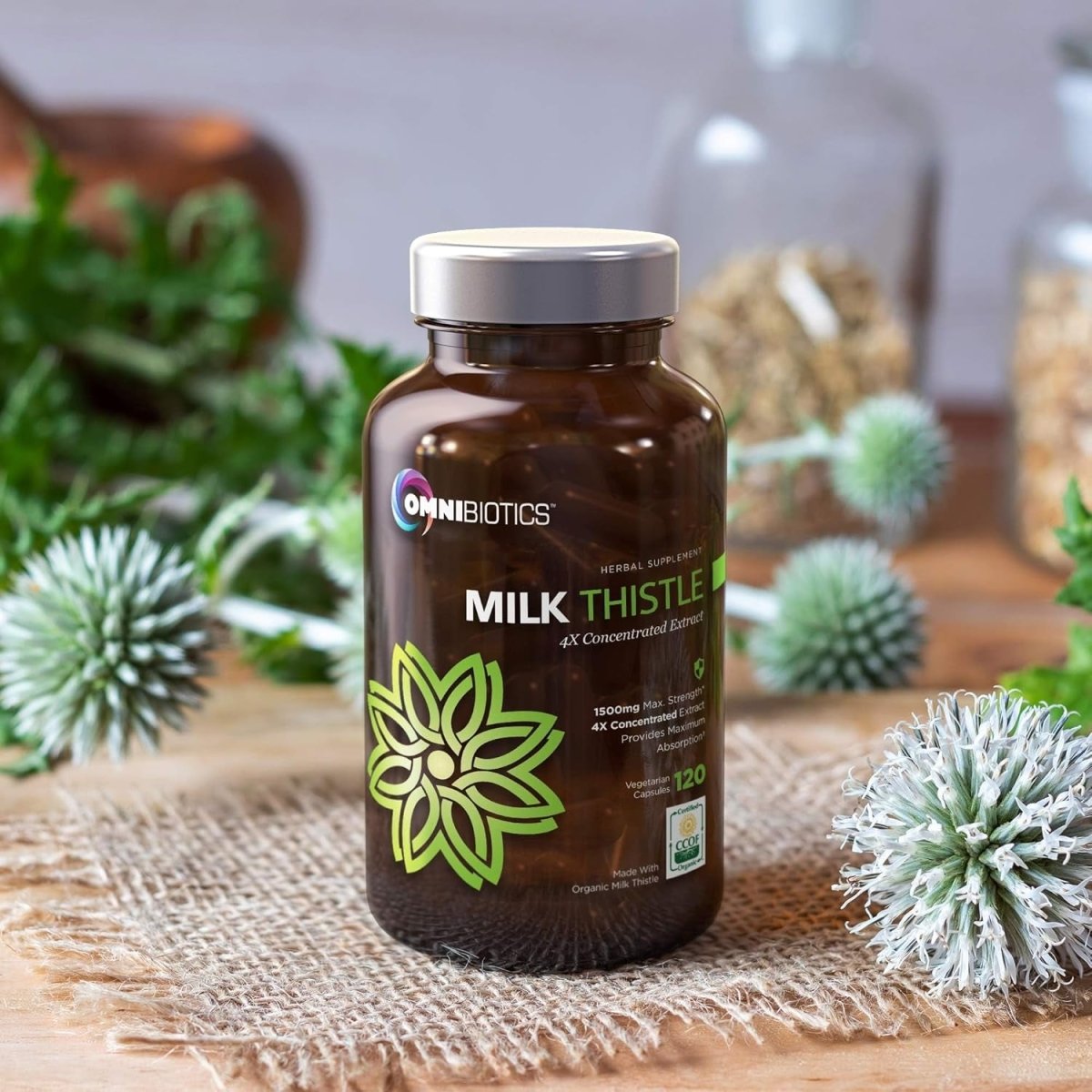 Organic Milk Thistle 1500Mg Milk Thistle Supplement 120 Capsules - Suppviv