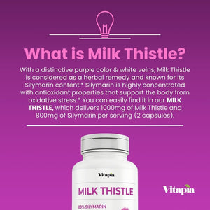 Organic Milk Thistle Liver Cleanse Detox & Repair 60 Capsules - Suppviv