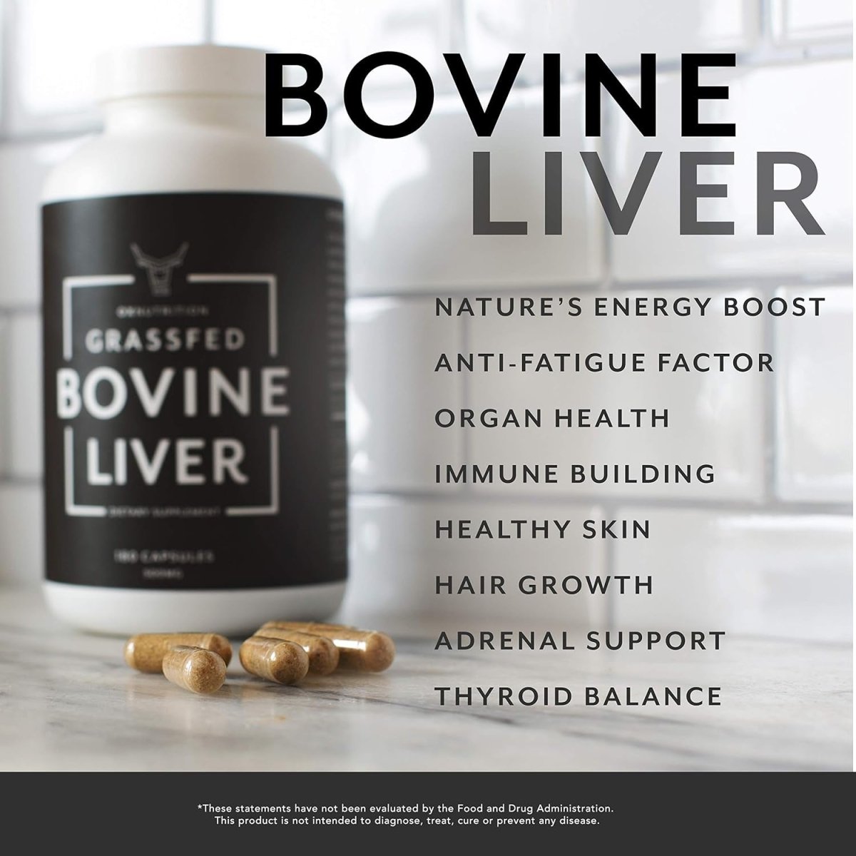 OXNUTRITION Grassfed Beef Liver Capsules (Desiccated) | 180 Capsules | - Suppviv