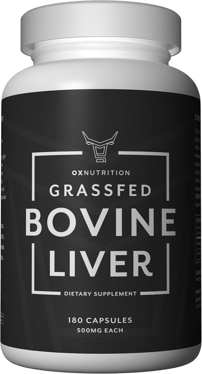 OXNUTRITION Grassfed Beef Liver Capsules (Desiccated) | 180 Capsules | - Suppviv