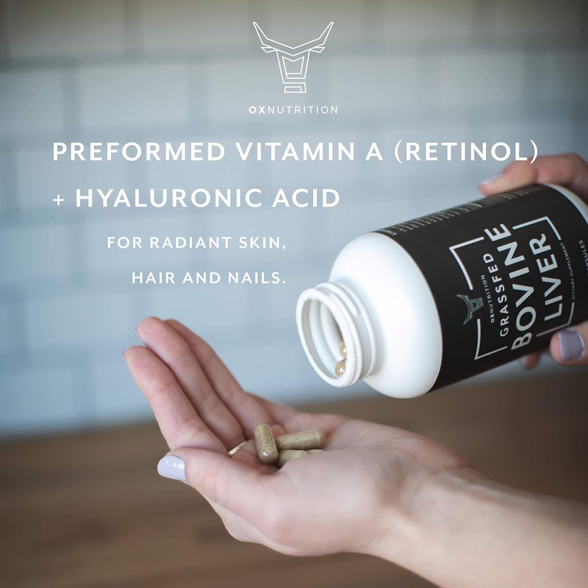 OXNUTRITION Grassfed Beef Liver Capsules (Desiccated) | 180 Capsules | - Suppviv