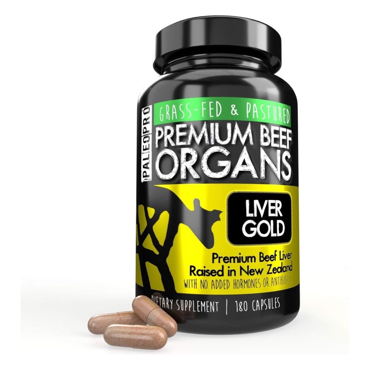 Paleo Pro Liver Gold Premium Beef Organs 180 Capsules - Suppviv
