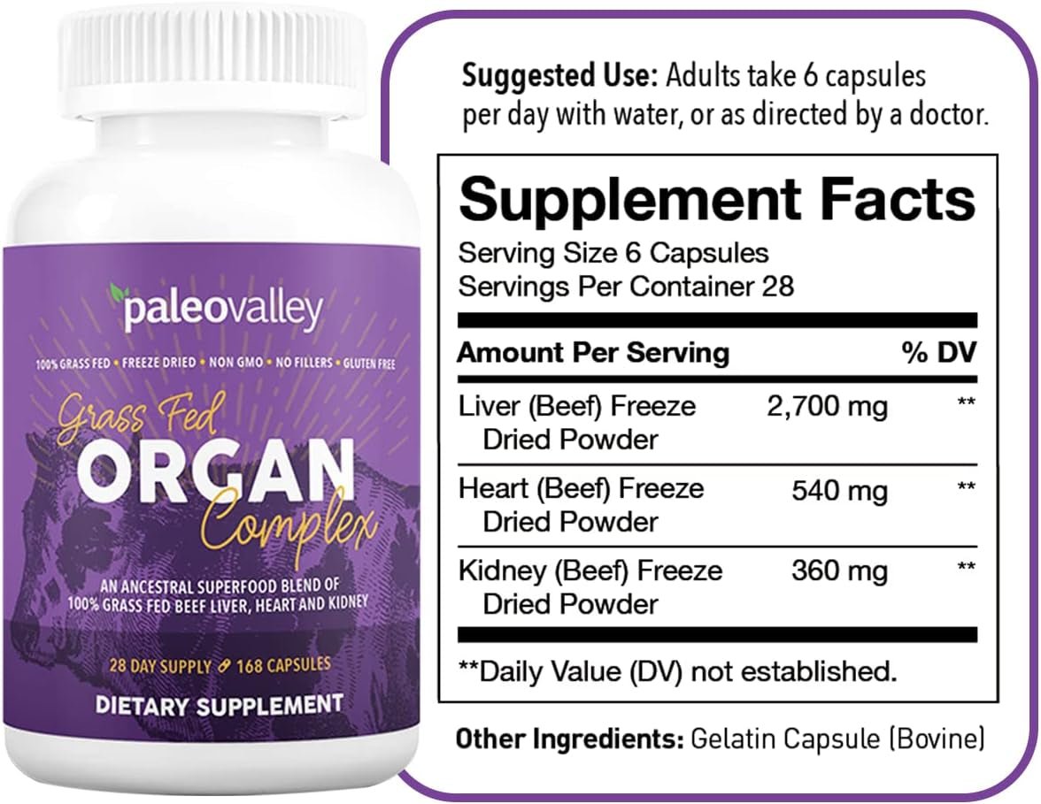 Paleovalley Grass Fed Beef Organ Complex 1 Bottle - Suppviv