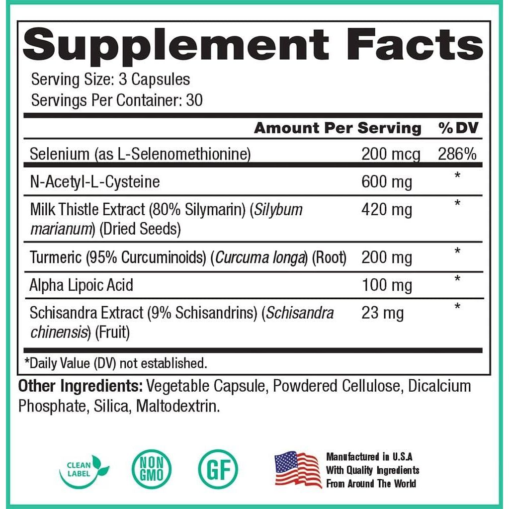 Peak Pure - Natural Peak Liver Support Milk Thistle 90 Capsules 1 PACK - Suppviv