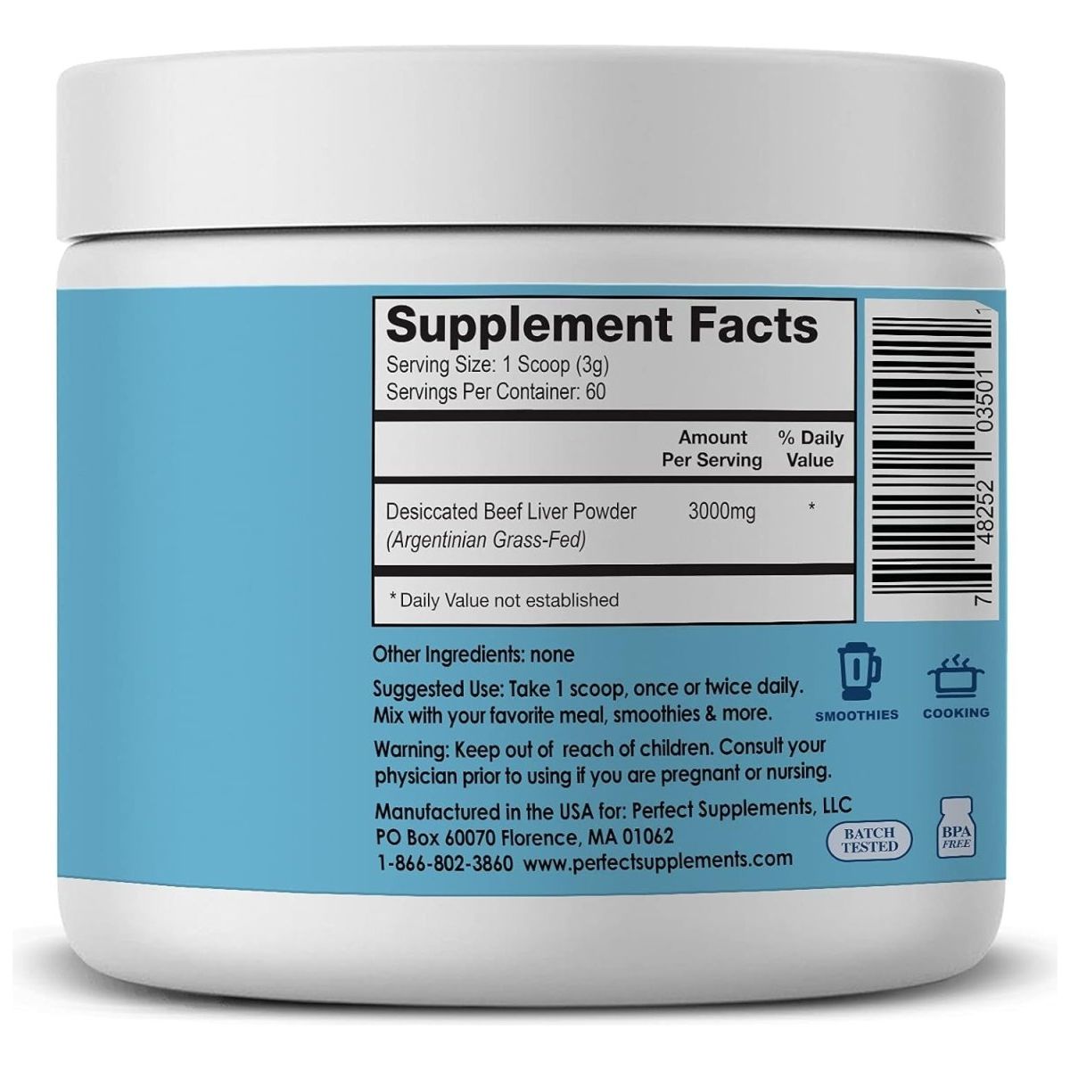 Perfect Supplements – Perfect Desiccated Liver Powder – 180 Grams - Suppviv