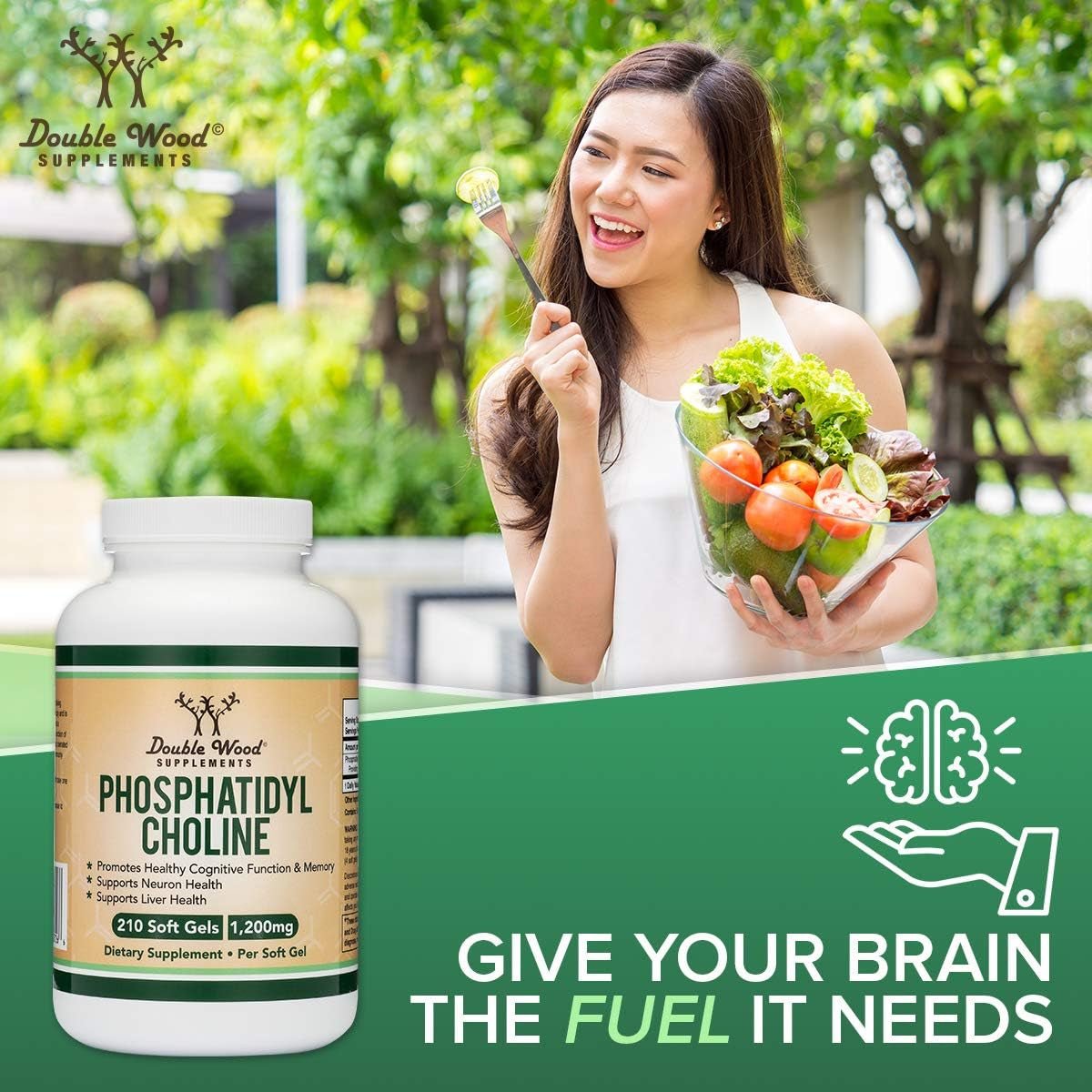 Phosphatidylcholine 1,200Mg – 210 Softgels – Support Brain Health by Double Wood - Suppviv