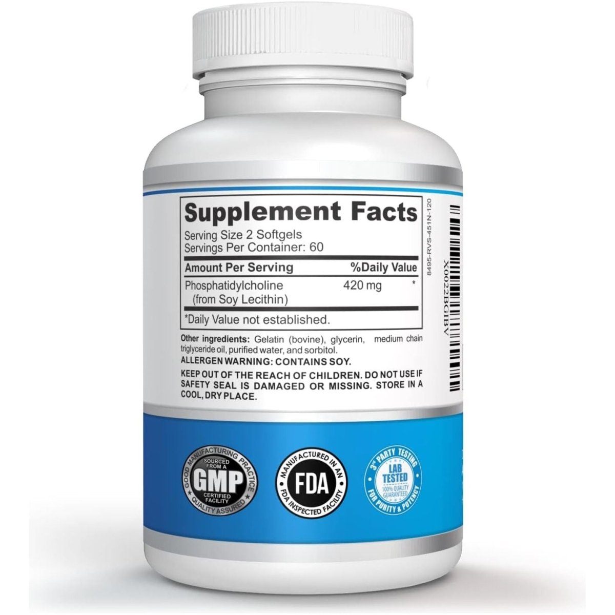 Phosphatidylcholine PC 120 Softgels for Liver and Brain Support (120) - Suppviv
