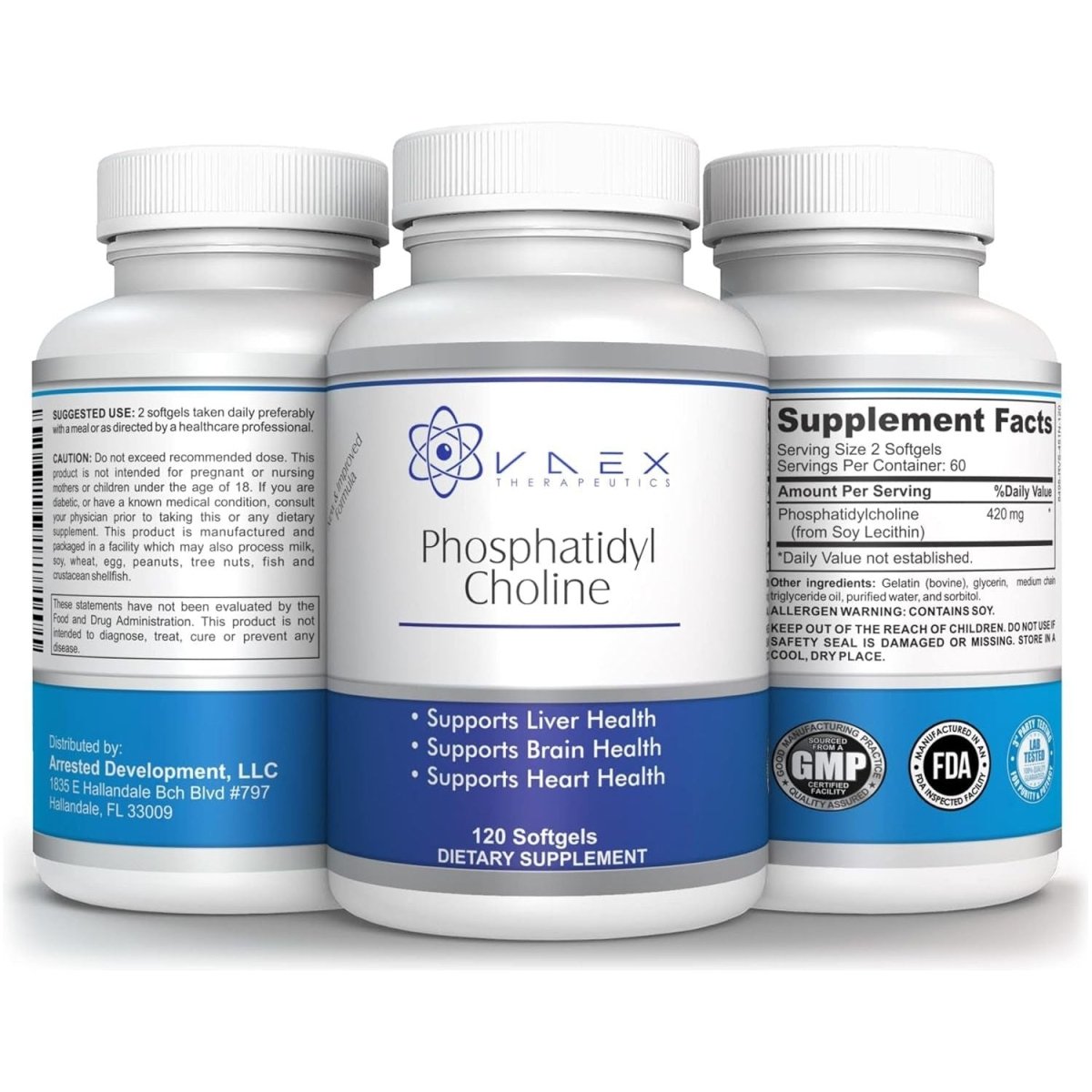 Phosphatidylcholine PC 120 Softgels for Liver and Brain Support (120) - Suppviv