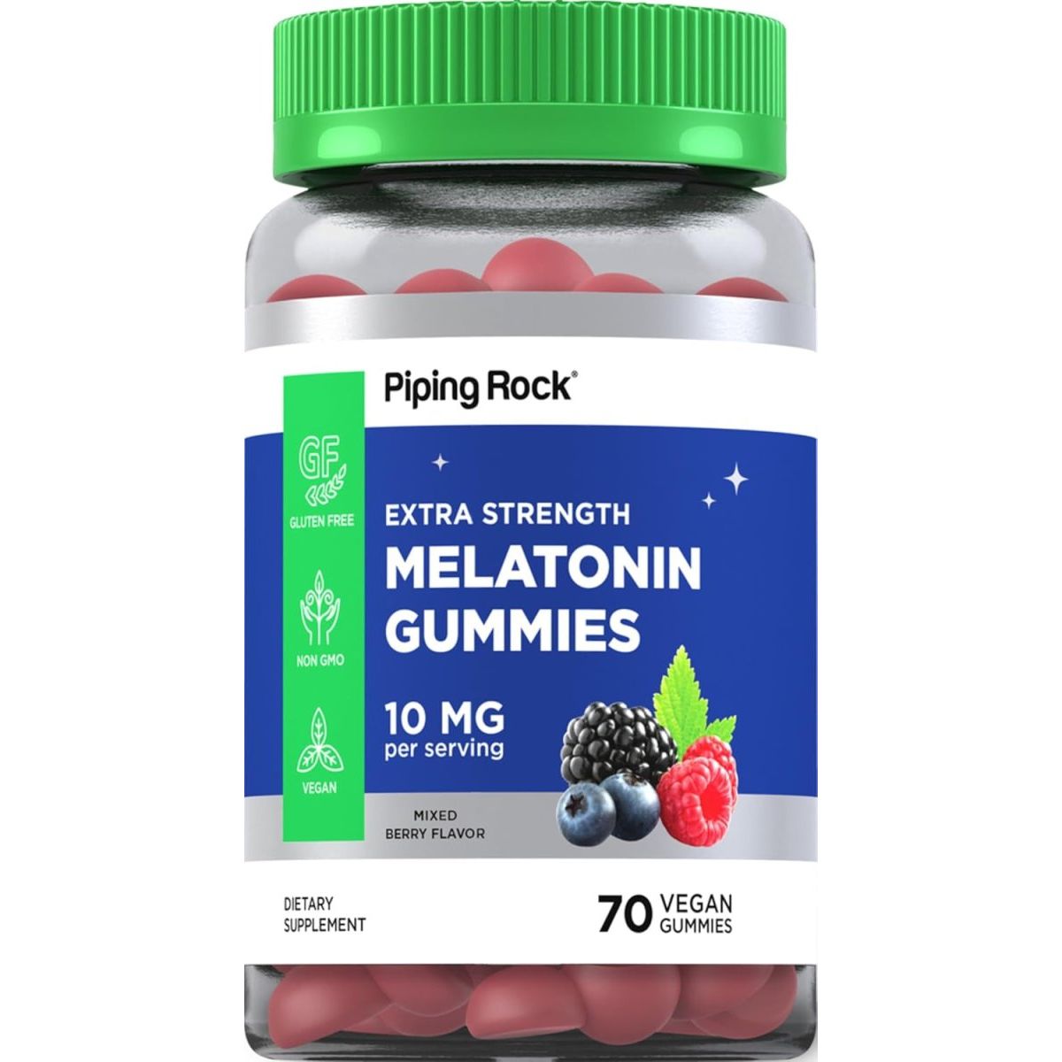 Piping Rock Melatonin Gummies 10Mg - 70 Gummies - Suppviv