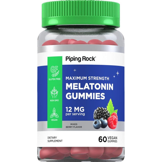 Piping Rock Melatonin Gummies 12Mg | 60 Count - Suppviv