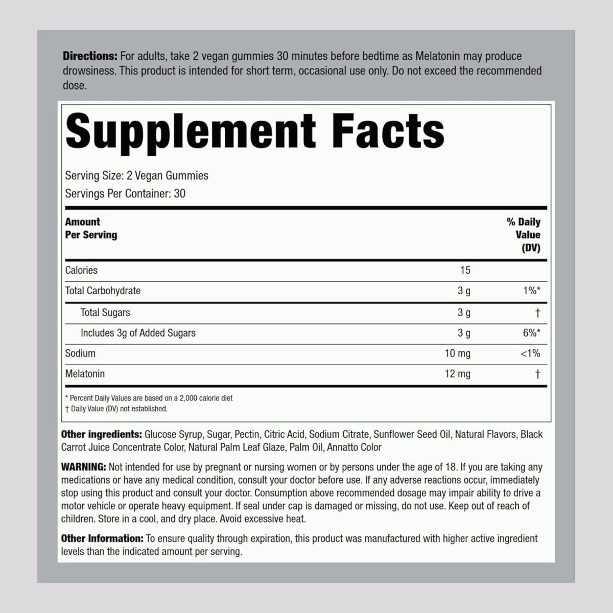 Piping Rock Melatonin Gummies 12Mg | 60 Count - Suppviv