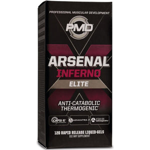 PMD Sports Arsenal X Inferno Superior Fast - Acting Liquid Gel Thermogenic 120 Liquid Gels - Suppviv