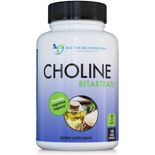 Premium Choline - 500 Mg - 120 Veggie Capsules - Supports Cognitive Health, Memory & More - Suppviv