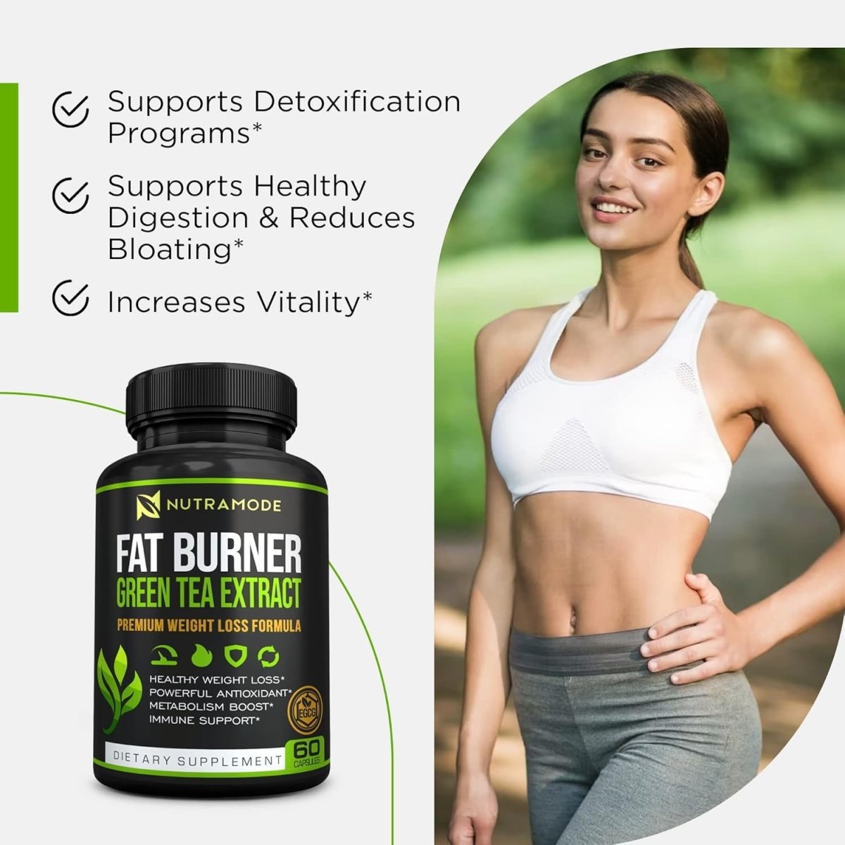 Premium Green Tea Extract Fat Burner Supplement with Egcg - Natural Appetite Suppressant - Suppviv