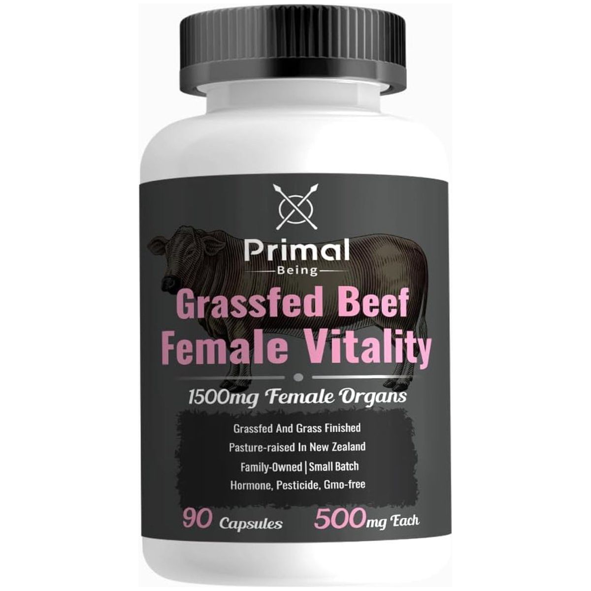 Primal Being Grassfed Beef Female Vitality Supplement - 90 Capsules,1500Mg - Suppviv