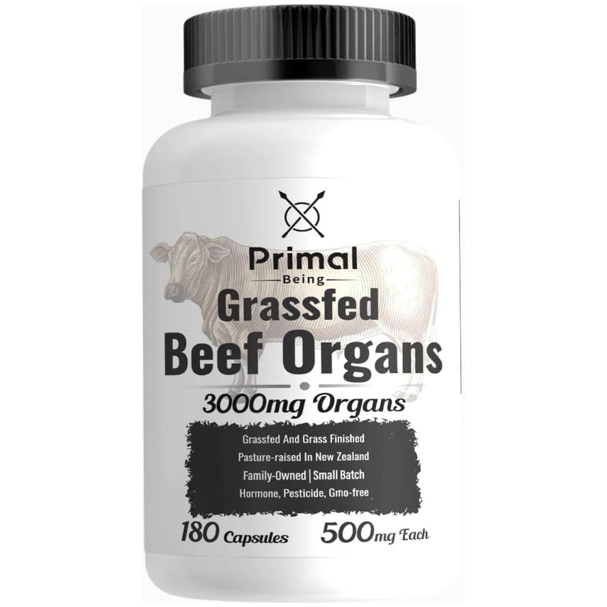 Primal Being Grassfed Beef Organ Complex Supports Overall Health & Performance - 180 Capsules - Suppviv