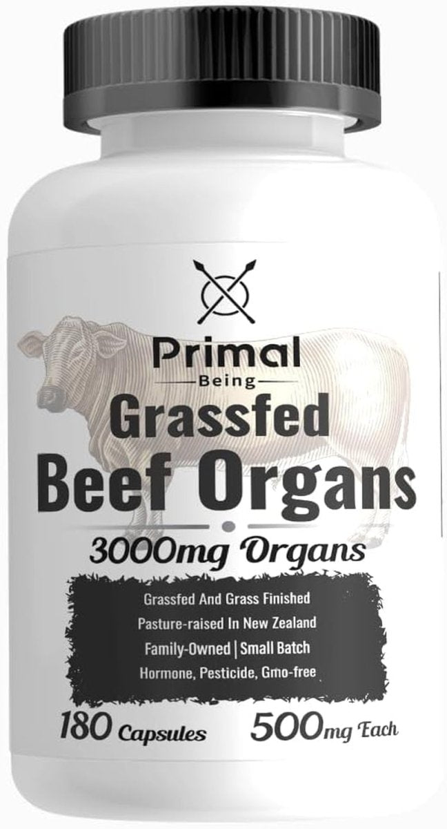 Primal Being Grassfed Beef Organ Complex Supports Overall Health & Performance - 180 Capsules - Suppviv