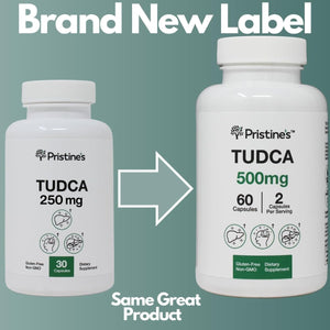 PRISTINE'S Tudca 500MG Liver Support & Purified Bile Salts Supplement Capsules - 30 Day Supply - Suppviv