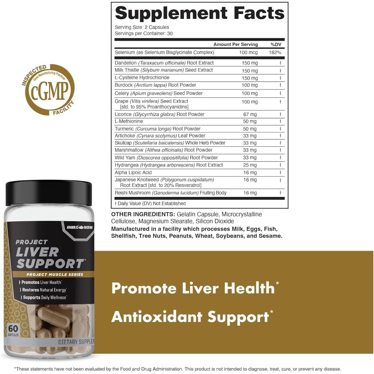 Project Liver Support, Aids Liver Health, Antioxidant Support (60 Capsules) - Suppviv