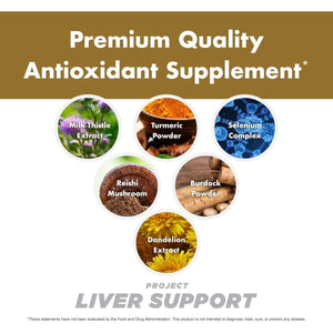 Project Liver Support, Aids Liver Health, Antioxidant Support (60 Capsules) - Suppviv