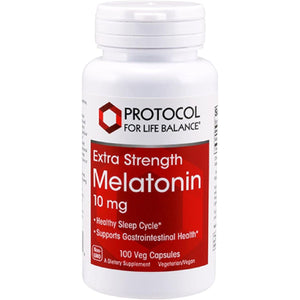 Protocol Melatonin Extra Strength - 10 Mg Melatonin - Sleeping Support 100 Capsules - Suppviv