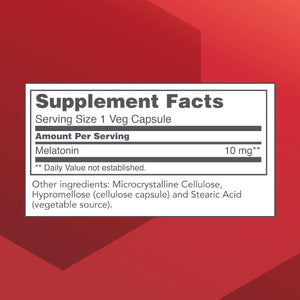 Protocol Melatonin Extra Strength - 10 Mg Melatonin - Sleeping Support 100 Capsules - Suppviv
