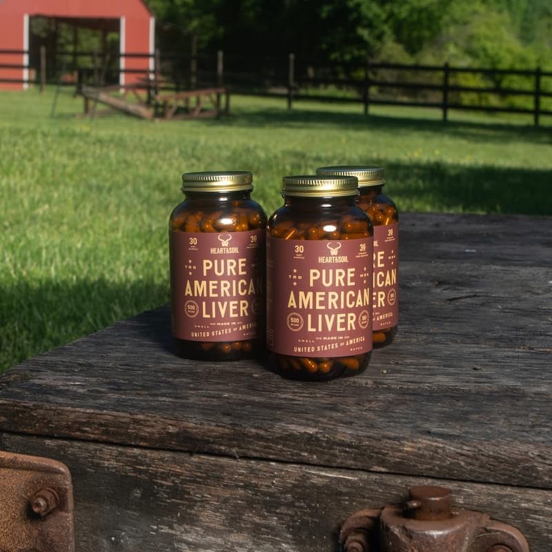 Pure American Beef Liver Capsules - Grassfed Beef Liver Supplement (180 Capsules) - Suppviv