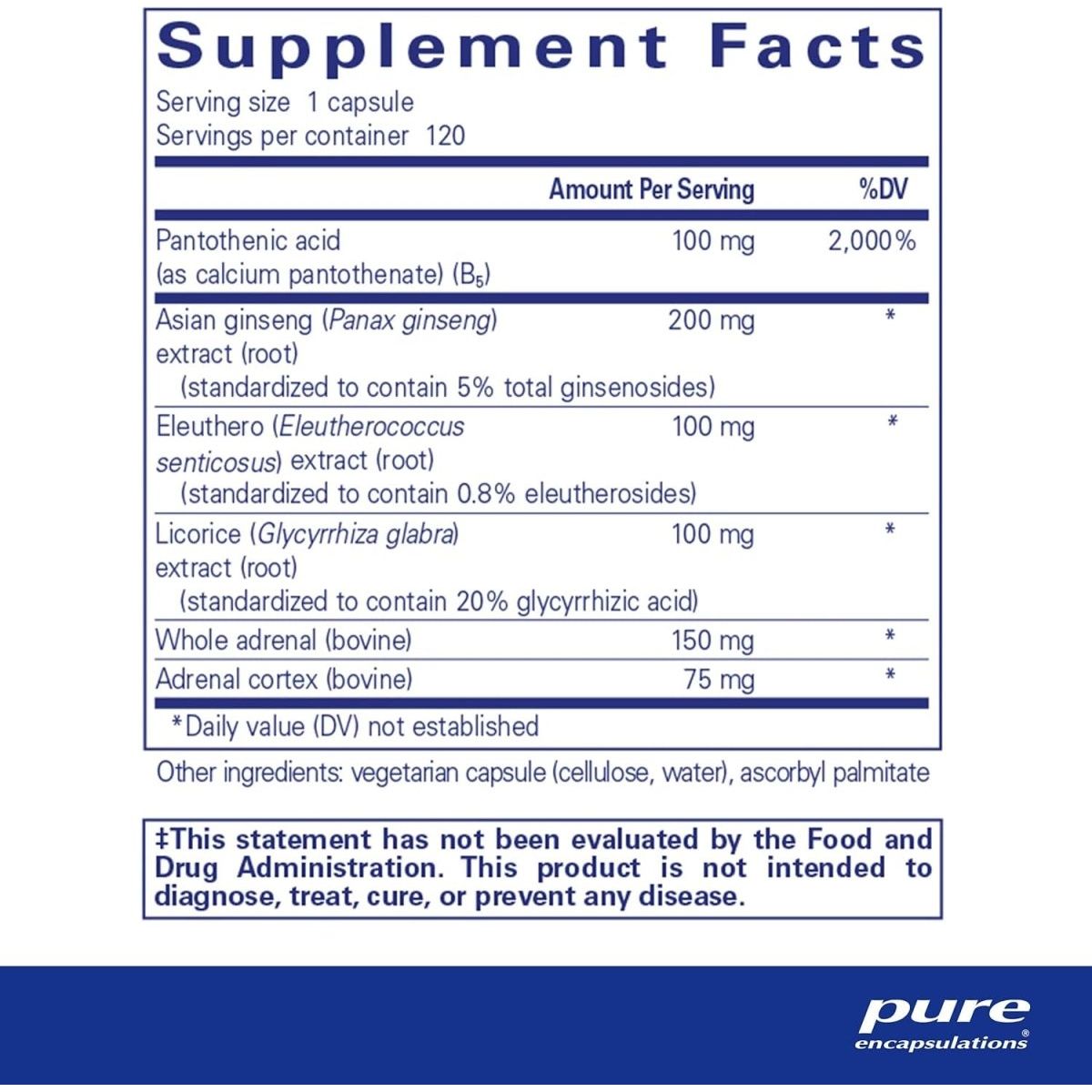 Pure Encapsulations ADR Formula | Supplement for Immune and Adrenal Gland Function Support* | 120 Capsules - Suppviv