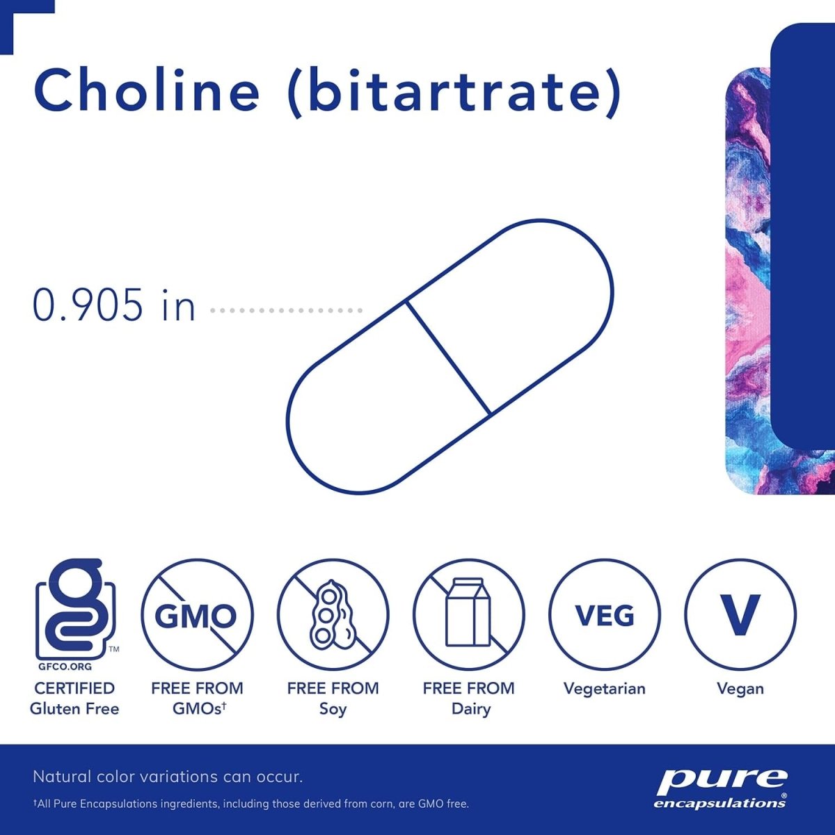 Pure Encapsulations Choline (Bitartrate) - 275Mg - Supports Methylation, Brain Health & Cell Function* - 100 Capsules - Suppviv