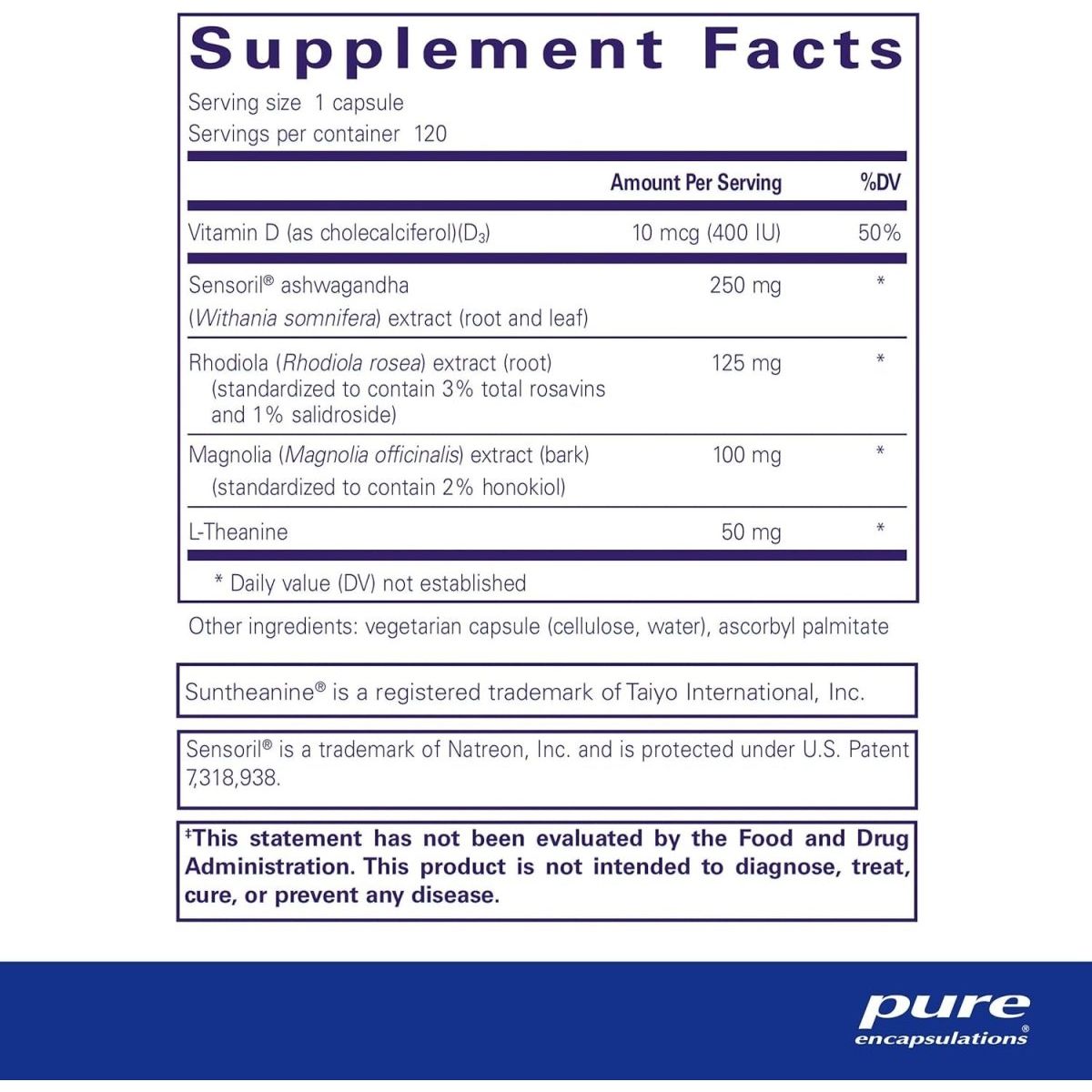 Pure Encapsulations Cortisol Calm - Supports Cortisol Health & Relaxation - 120 Capsules - Suppviv