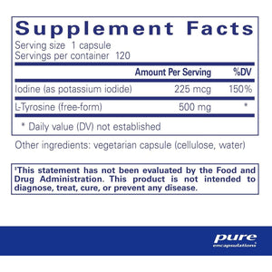 Pure Encapsulations Iodine and Tyrosine for Enhanced Thyroid Support 120 Capsules - Suppviv