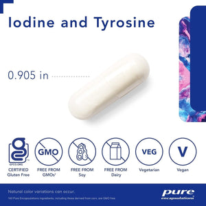 Pure Encapsulations Iodine and Tyrosine for Enhanced Thyroid Support 120 Capsules - Suppviv