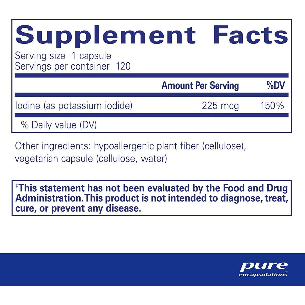 Pure Encapsulations Iodine - Supplement to Support the Thyroid 120 Capsules - Suppviv