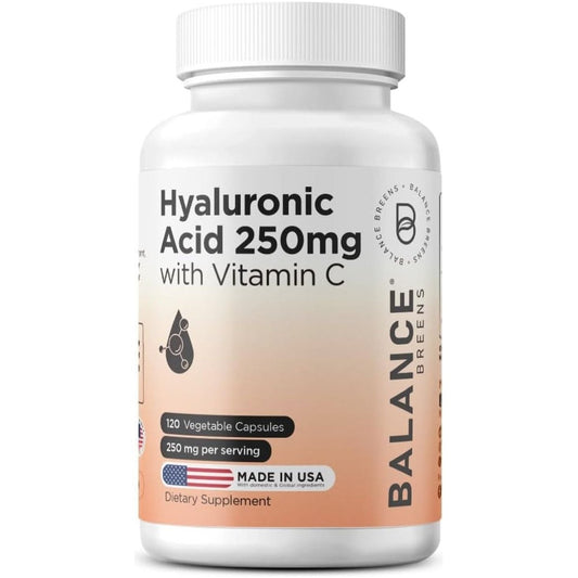 Pure Hyaluronic Acid Supplements 250Mg with Vitamin C 50Mg - 120 Vegan Capsules - Suppviv
