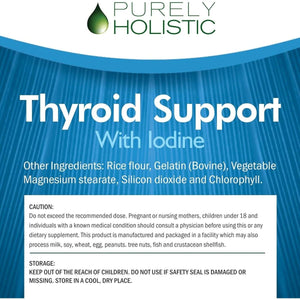 Purely Holistic Thyroid Support Supplement with Iodine - 120 Capsules - Suppviv