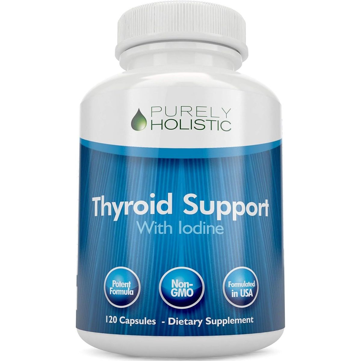 Purely Holistic Thyroid Support Supplement with Iodine - 120 Capsules - Suppviv