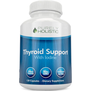 Purely Holistic Thyroid Support Supplement with Iodine - 120 Capsules - Suppviv